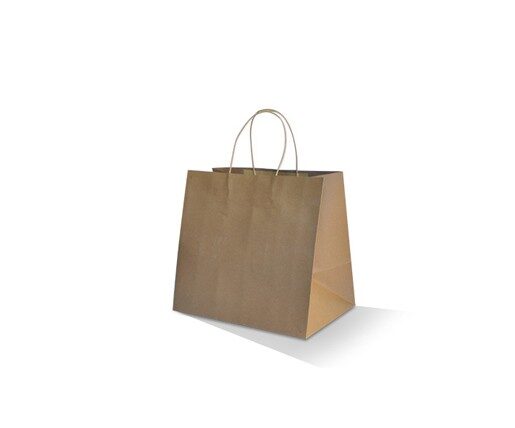 Brown Kraft Bag/Twisted Paper Handle/Takeaway Small 100gsm 250pc/ctn
