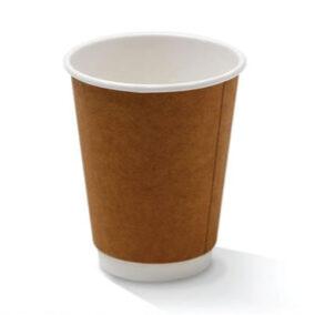12oz Double Wall Paper Cup Kraft (90mm) 500pc/ctn
