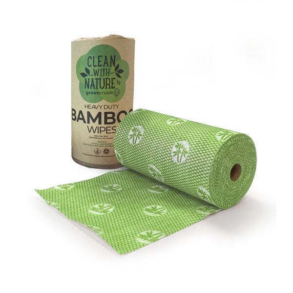 Heavy Duty Bamboo Wipes Green 6 Rolls/Ctn