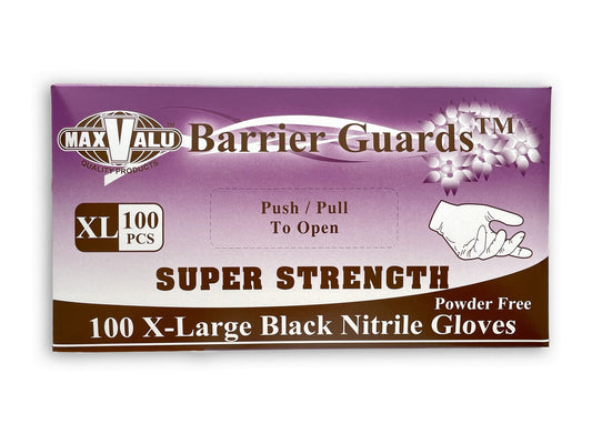 X Large Nitrile Super Strength Gloves Black (Powder Free) 1000pcs/Carton