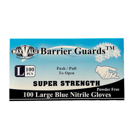 Large Nitrile Super Strength Gloves BLUE (Powder Free) 1000pcs/Carton