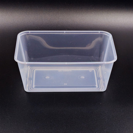 1000ml Plastic Takeaway Containers and Lids 50 Pack