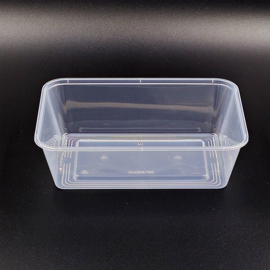 650ml Plastic Takeaway Containers and Lids 50 Pack