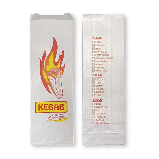 Printed White Foil Kebab Bag 250pc/pk
