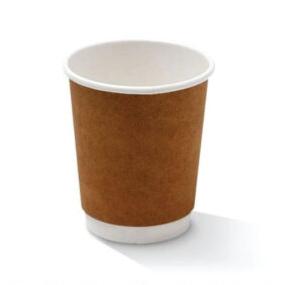 8oz Double Wall Paper Cup (80mm) Kraft 500pc/ctn