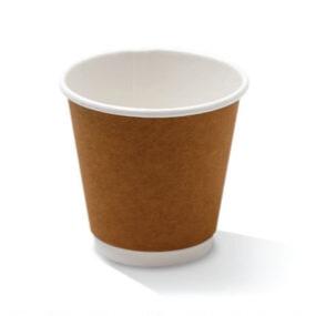 8oz Double Wall Paper Cup (90mm) Kraft 500pc/ctn