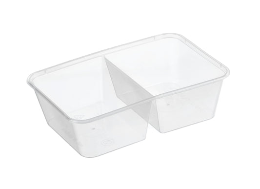 650ml 2 Compartment Plastic Takeaway Containers 500pcs/ctn