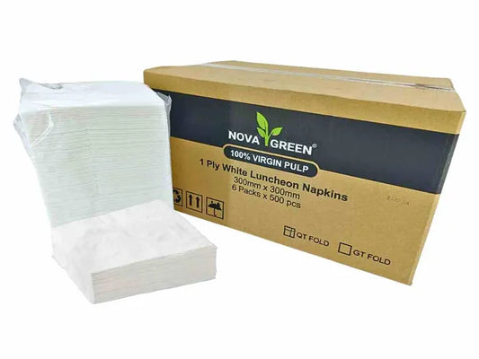 1Ply Lunch 1/4 Fold White Napkins 3000pc/ctn