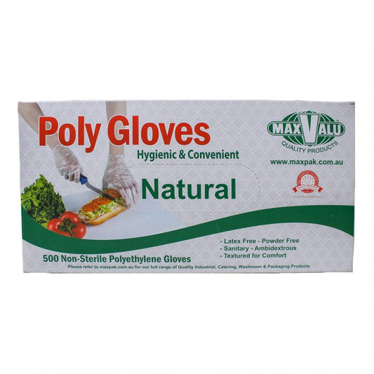 XL Poly Gloves Non-Sterile Polyethylene Clear (Powder Free) 6000pcs/Carton