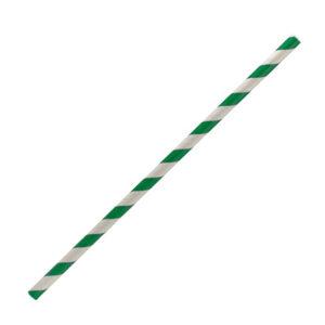 Paper Straw Regular-Green Stripe 2500pc/ctn